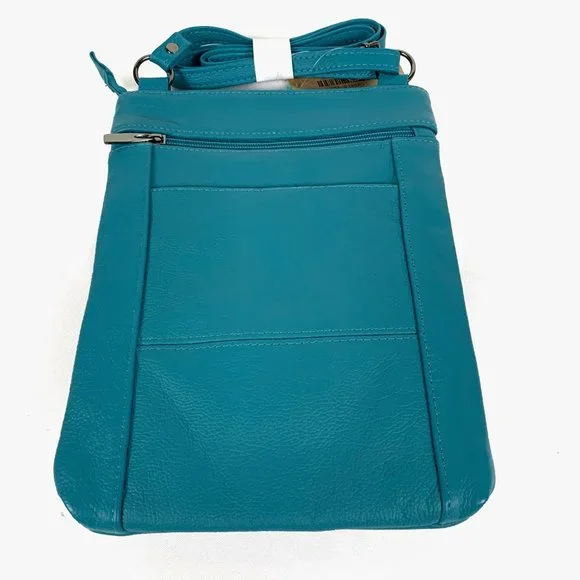 NWT- Maze Exclusive Super Soft Leather Crossbody Bag - Teal - Picture 8 of 10